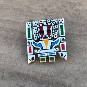 Unique Sterling Silver Figure Pin